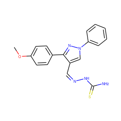 COc1ccc(-c2nn(-c3ccccc3)cc2/C=N\NC(N)=S)cc1 ZINC000213562549