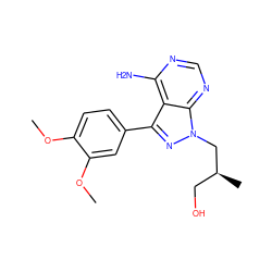 COc1ccc(-c2nn(C[C@@H](C)CO)c3ncnc(N)c23)cc1OC ZINC000008581971