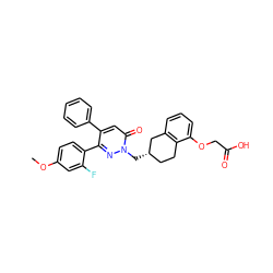 COc1ccc(-c2nn(C[C@H]3CCc4c(cccc4OCC(=O)O)C3)c(=O)cc2-c2ccccc2)c(F)c1 ZINC000299858665