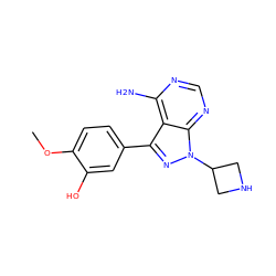 COc1ccc(-c2nn(C3CNC3)c3ncnc(N)c23)cc1O ZINC000008581964