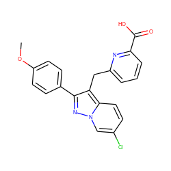 COc1ccc(-c2nn3cc(Cl)ccc3c2Cc2cccc(C(=O)O)n2)cc1 ZINC001772637926