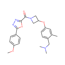 COc1ccc(-c2nnc(C(=O)N3CC(Oc4ccc(CN(C)C)c(C)c4)C3)o2)cc1 ZINC000113566173