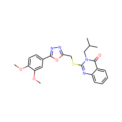 COc1ccc(-c2nnc(CSc3nc4ccccc4c(=O)n3CC(C)C)o2)cc1OC ZINC000001329081