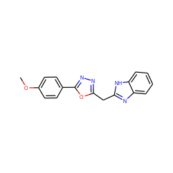 COc1ccc(-c2nnc(Cc3nc4ccccc4[nH]3)o2)cc1 ZINC001251973811