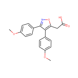 COc1ccc(-c2noc(CC(=O)O)c2-c2ccc(OC)cc2)cc1 ZINC000000003767