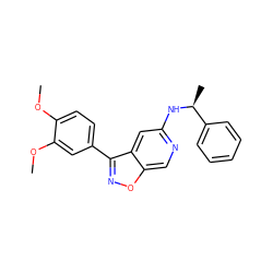 COc1ccc(-c2noc3cnc(N[C@@H](C)c4ccccc4)cc23)cc1OC ZINC000045498733