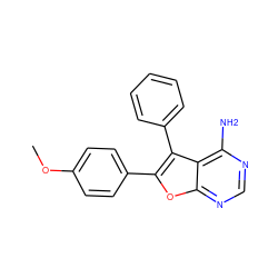 COc1ccc(-c2oc3ncnc(N)c3c2-c2ccccc2)cc1 ZINC000002870723