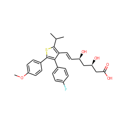 COc1ccc(-c2sc(C(C)C)c(/C=C/[C@@H](O)C[C@@H](O)CC(=O)O)c2-c2ccc(F)cc2)cc1 ZINC000027634328