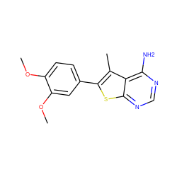 COc1ccc(-c2sc3ncnc(N)c3c2C)cc1OC ZINC000072124839