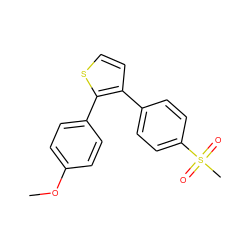 COc1ccc(-c2sccc2-c2ccc(S(C)(=O)=O)cc2)cc1 ZINC000026730270