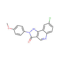 COc1ccc(-n2[nH]c3c(cnc4ccc(Cl)cc43)c2=O)cc1 ZINC000101338674