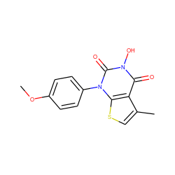 COc1ccc(-n2c(=O)n(O)c(=O)c3c(C)csc32)cc1 ZINC000028363267