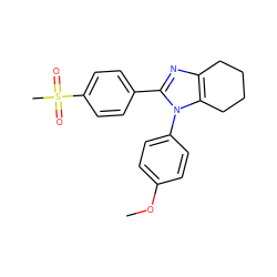 COc1ccc(-n2c(-c3ccc(S(C)(=O)=O)cc3)nc3c2CCCC3)cc1 ZINC000103171938