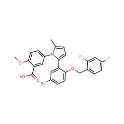 COc1ccc(-n2c(C)ccc2-c2cc(Br)ccc2OCc2ccc(F)cc2F)cc1C(=O)O ZINC000028707675