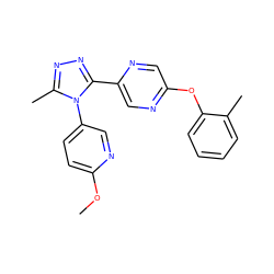 COc1ccc(-n2c(C)nnc2-c2cnc(Oc3ccccc3C)cn2)cn1 ZINC000043122795