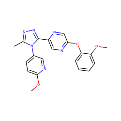 COc1ccc(-n2c(C)nnc2-c2cnc(Oc3ccccc3OC)cn2)cn1 ZINC000043011213