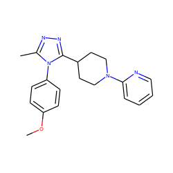 COc1ccc(-n2c(C)nnc2C2CCN(c3ccccn3)CC2)cc1 ZINC000072123070