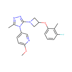 COc1ccc(-n2c(C)nnc2N2CC(Oc3cccc(F)c3C)C2)cn1 ZINC000049067249