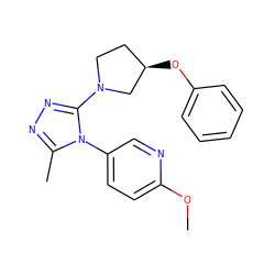 COc1ccc(-n2c(C)nnc2N2CC[C@@H](Oc3ccccc3)C2)cn1 ZINC000045375194