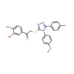 COc1ccc(-n2c(SCC(=O)c3ccc(O)c(O)c3)nnc2-c2ccc(C)cc2)cc1 ZINC000001276363