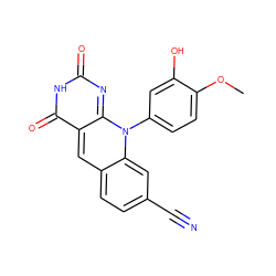 COc1ccc(-n2c3nc(=O)[nH]c(=O)c-3cc3ccc(C#N)cc32)cc1O ZINC000096282698