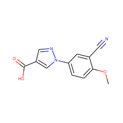 COc1ccc(-n2cc(C(=O)O)cn2)cc1C#N ZINC000028000128