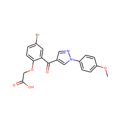 COc1ccc(-n2cc(C(=O)c3cc(Br)ccc3OCC(=O)O)cn2)cc1 ZINC000036127043