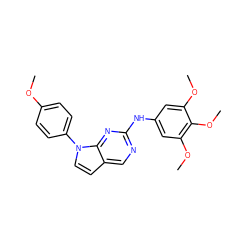 COc1ccc(-n2ccc3cnc(Nc4cc(OC)c(OC)c(OC)c4)nc32)cc1 ZINC000063540082