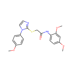 COc1ccc(-n2ccnc2SCC(=O)Nc2ccc(OC)cc2OC)cc1 ZINC000002498557