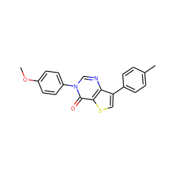 COc1ccc(-n2cnc3c(-c4ccc(C)cc4)csc3c2=O)cc1 ZINC000218442469