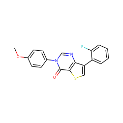 COc1ccc(-n2cnc3c(-c4ccccc4F)csc3c2=O)cc1 ZINC000221070352