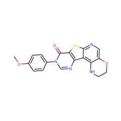 COc1ccc(-n2cnc3c(sc4ncc5c(c43)NCCO5)c2=O)cc1 ZINC000028827158