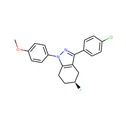 COc1ccc(-n2nc(-c3ccc(Cl)cc3)c3c2CC[C@H](F)C3)cc1 ZINC000027706021