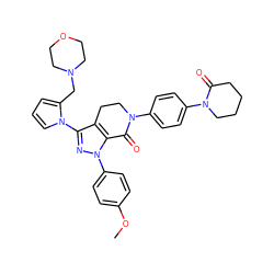 COc1ccc(-n2nc(-n3cccc3CN3CCOCC3)c3c2C(=O)N(c2ccc(N4CCCCC4=O)cc2)CC3)cc1 ZINC001772648182