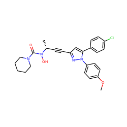 COc1ccc(-n2nc(C#C[C@@H](C)N(O)C(=O)N3CCCCC3)cc2-c2ccc(Cl)cc2)cc1 ZINC000028093922