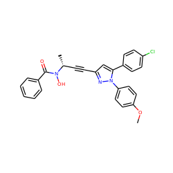 COc1ccc(-n2nc(C#C[C@@H](C)N(O)C(=O)c3ccccc3)cc2-c2ccc(Cl)cc2)cc1 ZINC000028013859