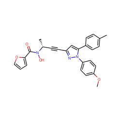 COc1ccc(-n2nc(C#C[C@@H](C)N(O)C(=O)c3ccco3)cc2-c2ccc(C)cc2)cc1 ZINC000028101564