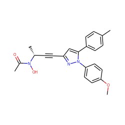 COc1ccc(-n2nc(C#C[C@@H](C)N(O)C(C)=O)cc2-c2ccc(C)cc2)cc1 ZINC000028096620