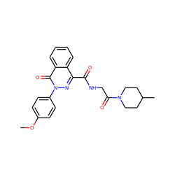 COc1ccc(-n2nc(C(=O)NCC(=O)N3CCC(C)CC3)c3ccccc3c2=O)cc1 ZINC000009833376