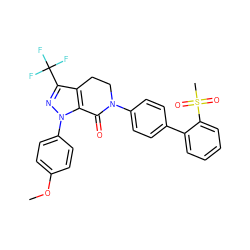 COc1ccc(-n2nc(C(F)(F)F)c3c2C(=O)N(c2ccc(-c4ccccc4S(C)(=O)=O)cc2)CC3)cc1 ZINC000014950617