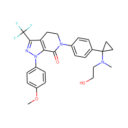 COc1ccc(-n2nc(C(F)(F)F)c3c2C(=O)N(c2ccc(C4(N(C)CCO)CC4)cc2)CC3)cc1 ZINC000040394962