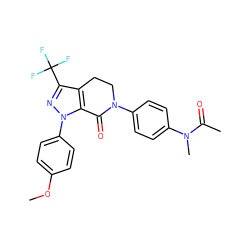 COc1ccc(-n2nc(C(F)(F)F)c3c2C(=O)N(c2ccc(N(C)C(C)=O)cc2)CC3)cc1 ZINC000014969499