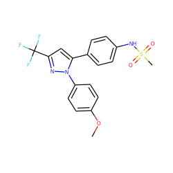 COc1ccc(-n2nc(C(F)(F)F)cc2-c2ccc(NS(C)(=O)=O)cc2)cc1 ZINC000029407860