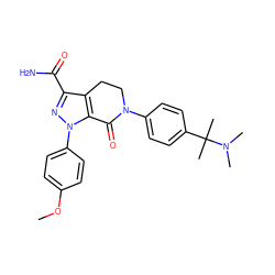 COc1ccc(-n2nc(C(N)=O)c3c2C(=O)N(c2ccc(C(C)(C)N(C)C)cc2)CC3)cc1 ZINC000147060221