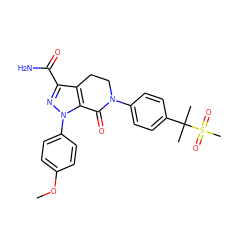 COc1ccc(-n2nc(C(N)=O)c3c2C(=O)N(c2ccc(C(C)(C)S(C)(=O)=O)cc2)CC3)cc1 ZINC000043206820