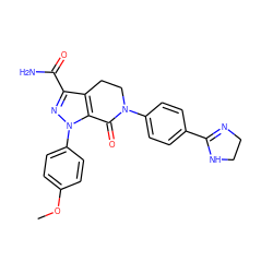 COc1ccc(-n2nc(C(N)=O)c3c2C(=O)N(c2ccc(C4=NCCN4)cc2)CC3)cc1 ZINC001772657476