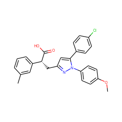 COc1ccc(-n2nc(C[C@@H](C(=O)O)c3cccc(C)c3)cc2-c2ccc(Cl)cc2)cc1 ZINC000028962584