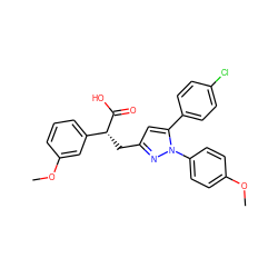 COc1ccc(-n2nc(C[C@@H](C(=O)O)c3cccc(OC)c3)cc2-c2ccc(Cl)cc2)cc1 ZINC000028962559