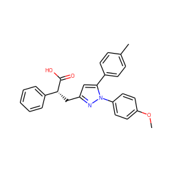 COc1ccc(-n2nc(C[C@@H](C(=O)O)c3ccccc3)cc2-c2ccc(C)cc2)cc1 ZINC000028962722