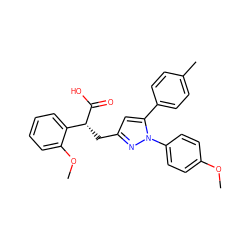 COc1ccc(-n2nc(C[C@@H](C(=O)O)c3ccccc3OC)cc2-c2ccc(C)cc2)cc1 ZINC000028962634